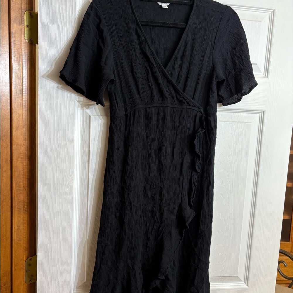 Sonoma Black Mini Wrap Dress Maternity Small